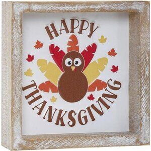 Embossed Happy Thanksgiving Sign, Thanksgiving Decorations for Table Cubicle